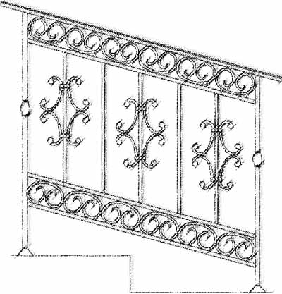 рисунок кованых перил